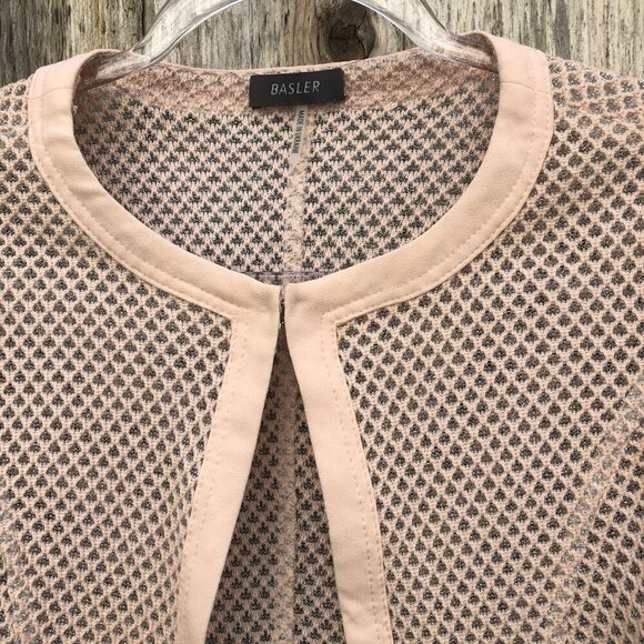 Basler Cropped Cardigan Pastel Pink Mesh Jacket Size 4 - Picture 3 of 8